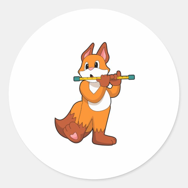 Adesivo Fox em Música com Flute.PNG (Frente)