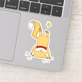 Adesivo Fox Feliz e Ilustração Amiga da Borboleta
