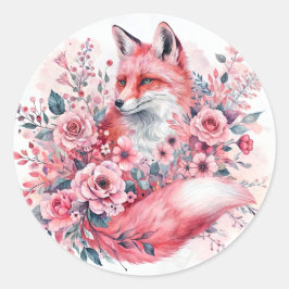 Adesivo Fox Floral Floral, Cor Rosa,