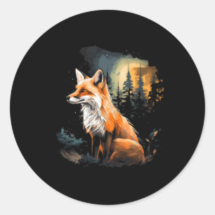 Adesivo Fox Forest Nature Lover Montanhas Caminhando Campa