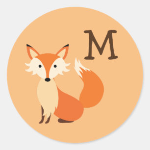 Adesivo Fox Kid Cute Animal Name Envelope Selo