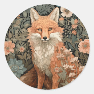 Adesivo Fox no Jardim do outono William Morris Style