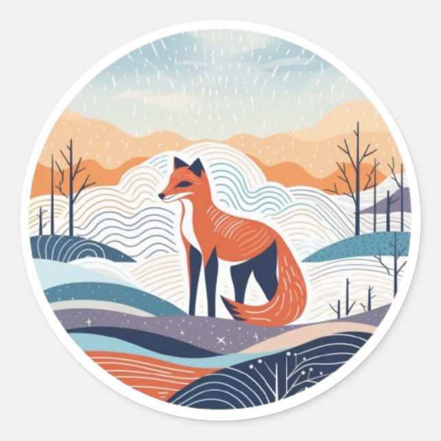 Adesivo Fox no Natal do Stick Round (Frente)