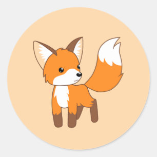 Adesivo Fox pequeno bonito no creme