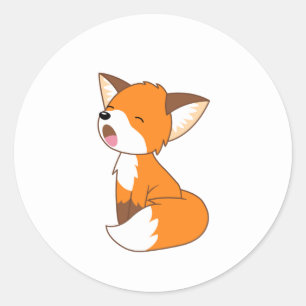 Adesivo Fox pequeno sonolento bonito