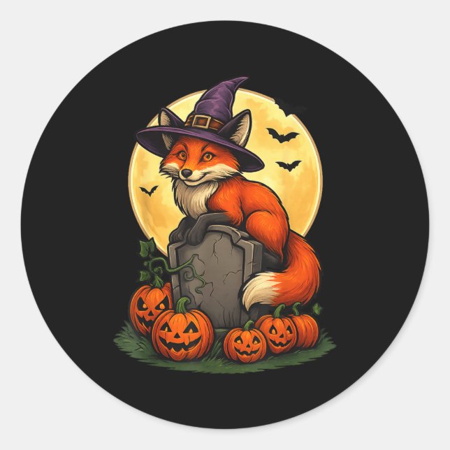 Adesivo Fox Pumpkin Halloween Tees For Men Women Girls Cos (Frente)