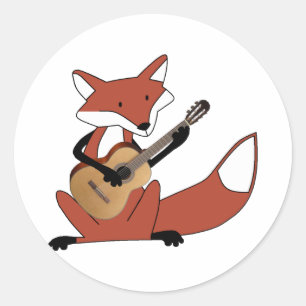 Adesivo Fox que joga a guitarra