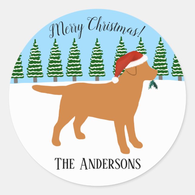 Adesivo Fox Red Labrador Santa Hat (Frente)