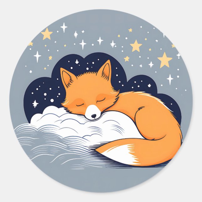 Adesivo Fox Starry Night Sonolento (Frente)