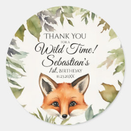 Adesivo Fox Vermelha Cura Woodland Obrigado Aniversário