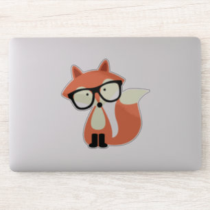 Adesivo Fox vermelho do hipster bonito