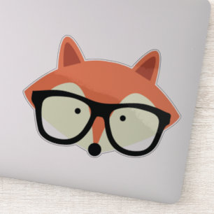 Adesivo Fox vermelho do hipster bonito