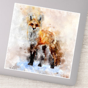 Adesivo Fox Watercolor Retrato 02