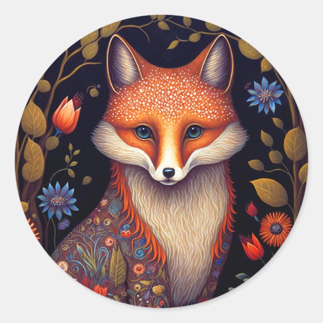 Adesivo Fox Woodland Fantasy Art (Frente)