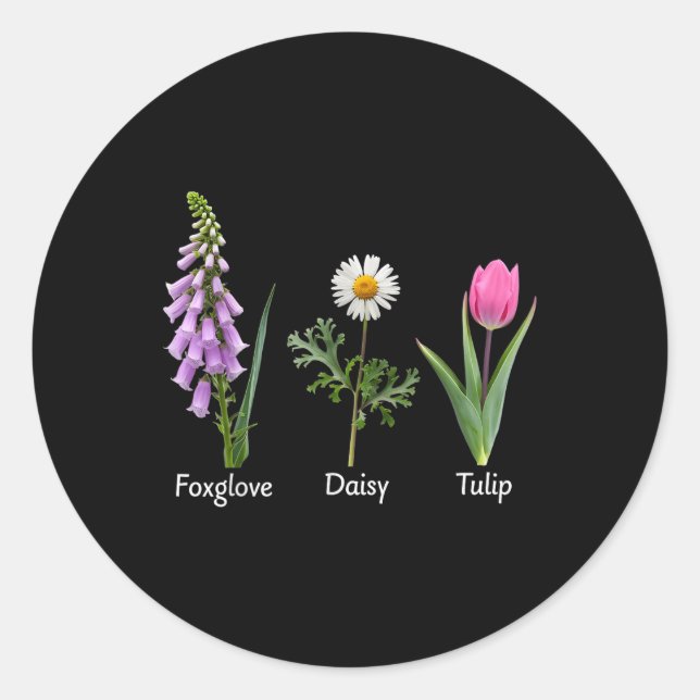 Adesivo Foxglove Daisy Tulip Floral (Frente)