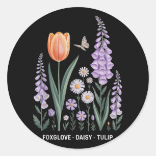 Adesivo Foxglove Daisy Tulip Floral Nature Art