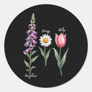 Adesivo Foxglove Daisy Tulip Flower Design Floral Girl Mãe