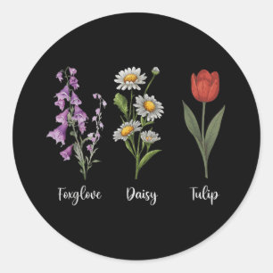 Adesivo Foxglove Daisy Tulip Tulip Flower Girl Mãe
