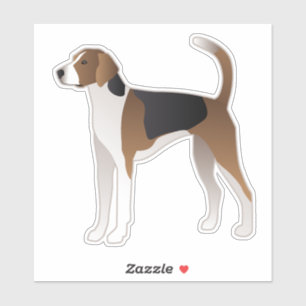 Adesivo Foxhound Dog Breed Side View Silhouette