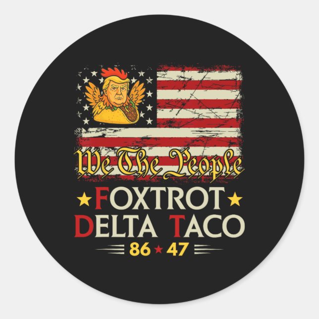 Adesivo Foxtrot Delta Taco 8647 Vamos Go Taco Us Flag (Frente)