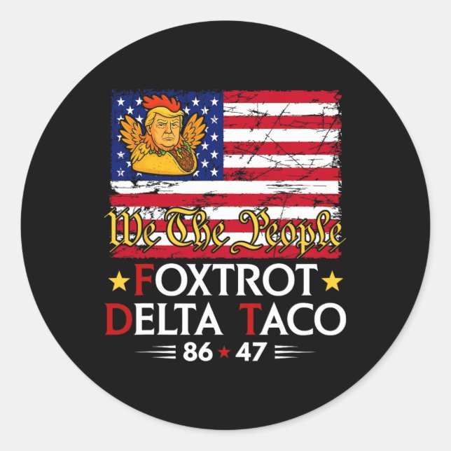 Adesivo Foxtrot Delta Taco 8647 Vamos Go Taco Us Flag (Frente)