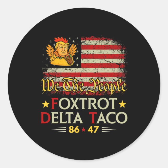 Adesivo Foxtrot Delta Taco 8647 Vamos Go Taco Us Flag (Frente)