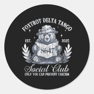 Adesivo Foxtrot Delta Tango Social Club Proteja Nossa Naçã