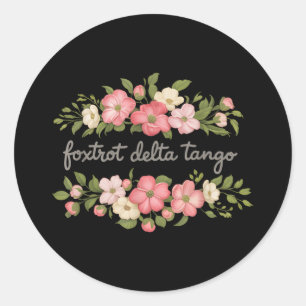 Adesivo Foxtrot Tango Delta Women Floral Groovy Vintage Re