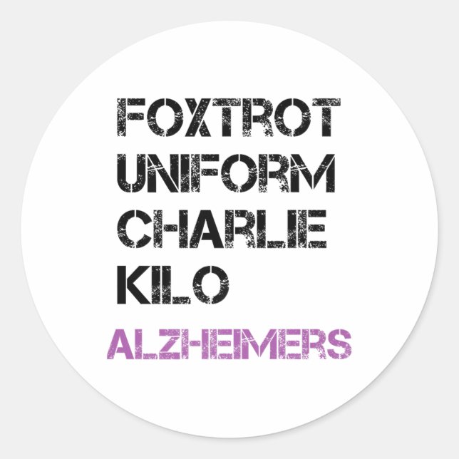 Adesivo Foxtrot Uniforme Charlie Kilo, Para O Prêmio Heime (Frente)