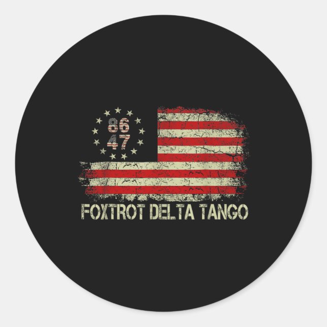 Adesivo Foxtrots Deltas Tangos 86 47 Bandeira Americana (Frente)