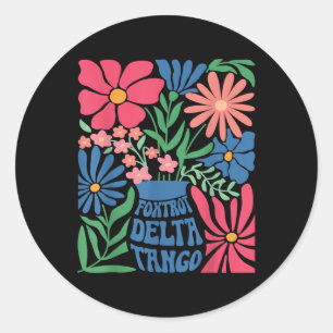 Adesivo Foxtrots Deltas Tangos Flower Boho