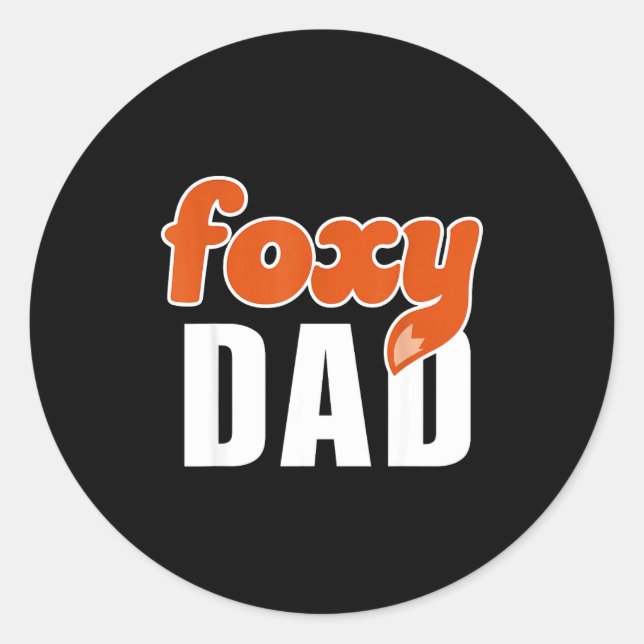 Adesivo Foxy Dad Shirt Funny Father Gift Cute Fox Cartoon  (Frente)