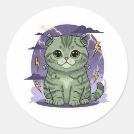 Adesivo Fracasso - Gato Frankenstein De Dobra Escocesa Cus