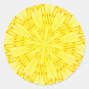 Adesivo Fractal amarelo da flor