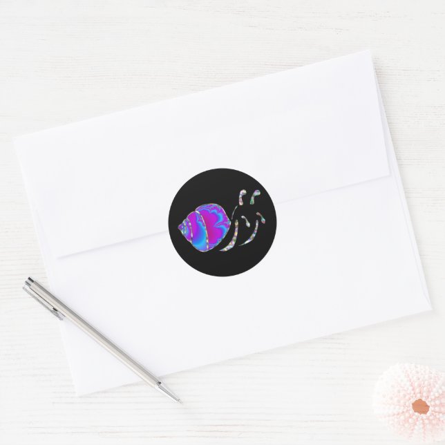 Adesivo Fractal Blue e Purple Snail Shell (Envelope)
