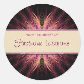 Adesivo Fractal Bookplate : Pink & Orange Sticker