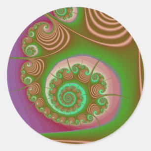 Adesivo Fractal da espiral do Seashell do cetim