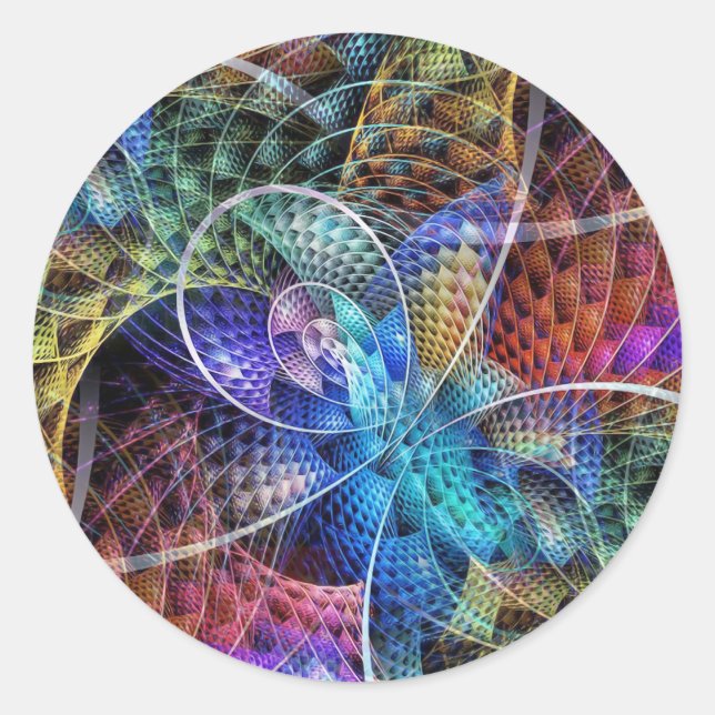 Adesivo Fractal de apófise abstrato X (Frente)