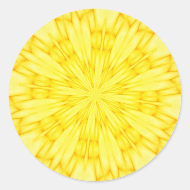 Adesivo Fractal de Flor Amarelo (Frente)