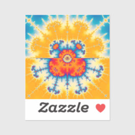 Adesivo Fractal de Mandelbrot Amarelo e Azul