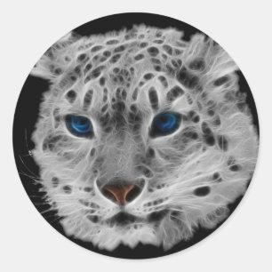 Adesivo Fractal do leopardo de neve