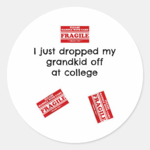 Adesivo Frágil Vovô College Sai Vazio Ninho La