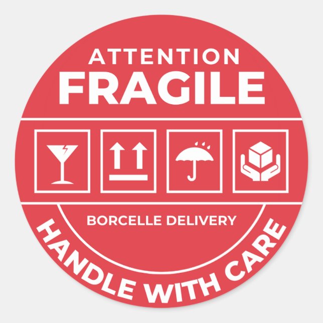 Adesivo Fragile Handle With Care Shipping Sticker (Frente)