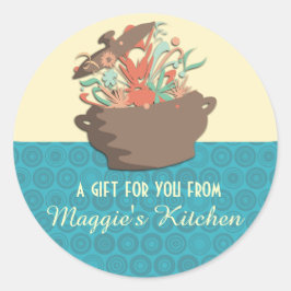 Adesivo Fragmentação de aromas com pote cozinhar com cartã