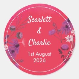 Adesivo Framboesa de flor selvagem - vinheta de convite