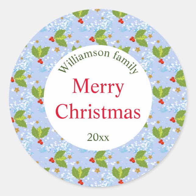 Adesivo Framboesas e folhas Molho Feliz Natal (Frente)