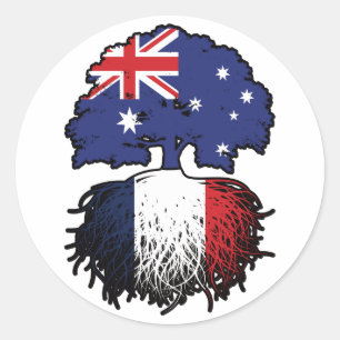 Adesivo França França França Austrália Árvore Rota Bandeir