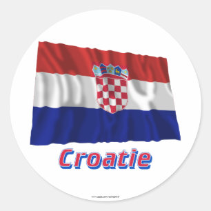 Adesivo Français de Drapeau Croatie avec le nom en