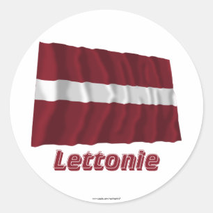 Adesivo Français de Drapeau Lettonie avec le nom en