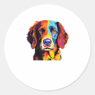 Adesivo Francês Brittany Spaniel Mãe Pai Cachorro Face Pop